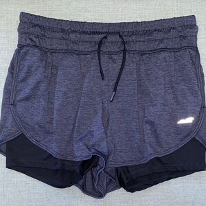 Avia Heather Charcoal Double-Layer Athletic Shorts
